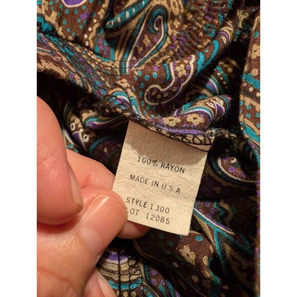 Vintage Laura Jean Paisley Skirt Size 10 Rayon Midi Boho 80s 90s Made in USA - Picture 6 of 7